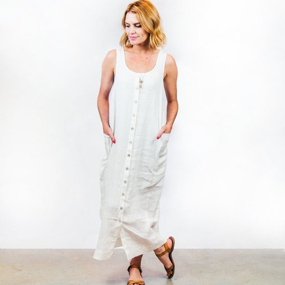 White Linen dress by Sugar Candy Mountain - Etta Dress